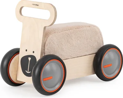 Produktbild von MamaToyz Holz Rutschauto & Lauflernwagen Bär Natur 47x25x34 cm