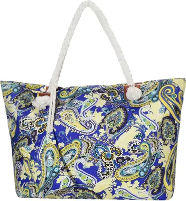 Produktbild von Große Strandtasche Shopper mit Reißverschluss - Paisley-Muster