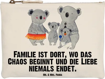Zdjęcie produktu dla Mr. & Mrs. Panda Kosmetyczka Koala Family Rozmiar XL Duża - Biała - Prezent, Dzieci, Dzień Matki, Kosmetyczka, Rodzina, Kosmetyczka, Koale, Piórnik, Rodzeństwo