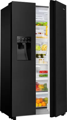 Produktbild von Hisense RS694N4TFE Kühl-/Gefrierkombination Side by Side  NOFROST Schwarz