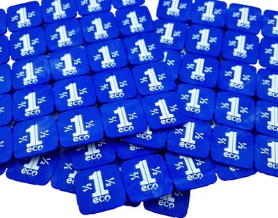 Immagine prodotto di Monete fragili biodegradabili CombiCraft in fecola di patate - blu - Ø29mm - 1000 pezzi