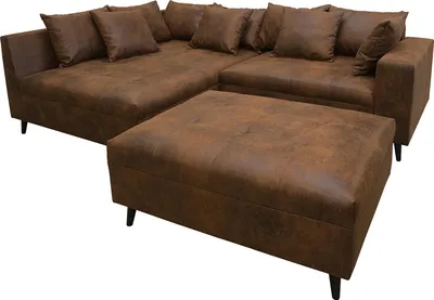 Produktbild von home24 Ecksofa mit Ottomane und Hocker