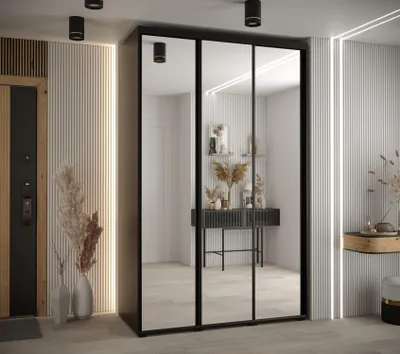 Obrázok produktu pre Šatníková skriňa ASIRI 2 - 150/60 cm, čierna / čierna