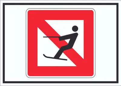 Produktbild von Wasserskilaufen verboten! Symbol Aufkleber A6 (105x148mm)