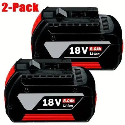 Produktbild von 18V Akku-Pack - Ersatzakku für Elektrowerkzeuge - 8,0Ah 8000mAh Li-Ion - Mit Ladezustandsanzeige - 2er Set
