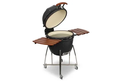 Produktbild von Kamado CL-23,5 Profi Keramik Grill Schwarz, Grilldurchmesser 60cm, Grillrostdurchmesser 51,5cm, BBQ Grillei Holzkohlegrill Grill Keramikgrill