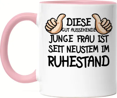 Produktbild von Rentnerin Tasse Rosa Rente Lustig Spruch Ruhestand Rentner Pension