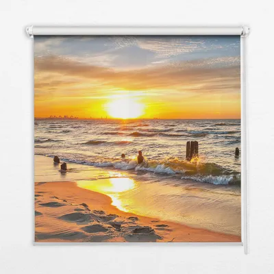 Produktbild von Seitenzug-Rollo Fensterrollo Jalousie - Thermo-Rollo Verdunkelungsrollo - 50x50 cm - Sonnenuntergang
