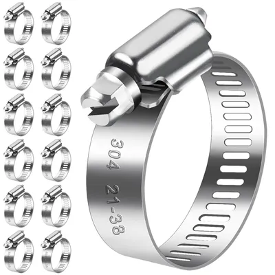 Obrázek produktu pro Svorky na potrubí, rozsah 21-38 mm, 12 kusů, nerezová ocel 304