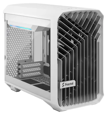 Produktbild von Fractal Design Torrent Nano, Micro Tower, PC, Weiß, Micro-ITX, Stahl, Gehärtetes Glas, 16,5 cm