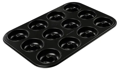 Donutbakvorm voor 12 donuts, Ø 7 cm, antihaftbeschichtung, schwarz
