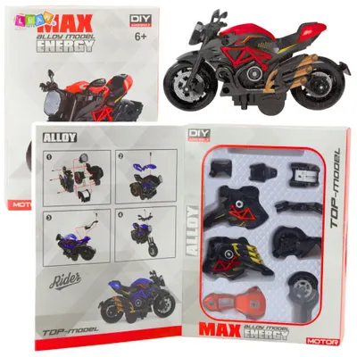 Produktbild von Motorrad zum Zusammenbauen, Schrauben, Metall, 1:14, DIY, Orange