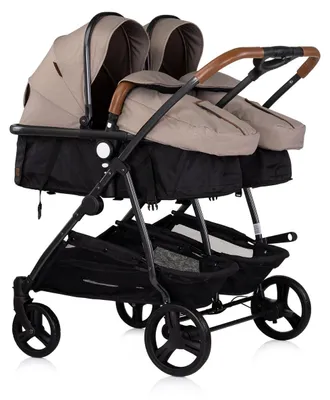 Produktbild von Chipolino Geschwisterkinderwagen Duo Smart klappbar umbaubar verstellbar Fußsack braun schwarz