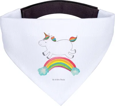 Produktbild von Mr. & Mrs. Panda Bandana Einhorn Regenbogen - Weiß - Geschenk, Einhornpower, Halstuch für Hund, Glitzer, Erwachsenwerden, Hunde, Hundehalstuch, Unicorn, Hundeschal