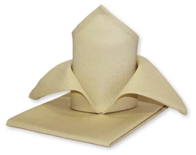 Produktbild von 4er Pack Stoff Servietten ecru Leinenoptik bügelfrei 50x50 cm beschichtet