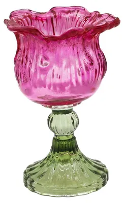 Produktbild von Clayre & Eef Teelichthalter Rosa Glas