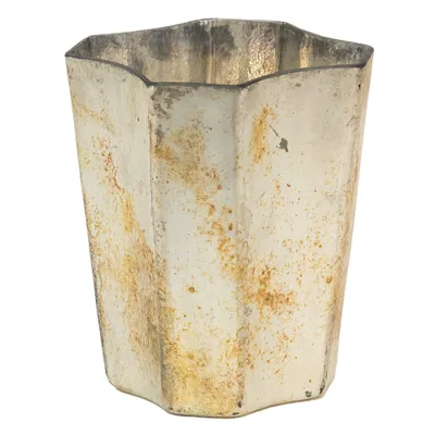 Produktbild von Clayre & Eef Teelichthalter 10x10x13 cm Goldfarbig Glas
