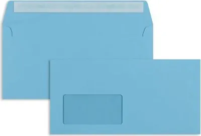 Produktbild von Briefumschläge DIN C6/5 100g/qm haftklebend Fenster VE=100 Stück intensivblau