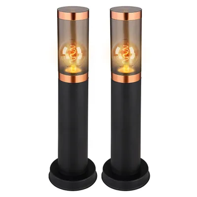 Two identical outdoor lamps are shown against a white background.