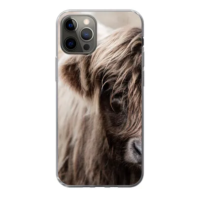 Produktbild von MuchoWow® Handyhülle Schutzhülle Hülle für iPhone 12 Pro Schottischer Highlander - Kuh - Vlies Silikon Softcase Handy Hülle - Abdeckung