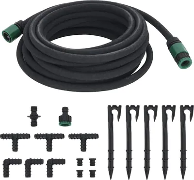 Produktbild von vidaXL Tropfschlauch Schwarz 0,6" 10 m Gummi