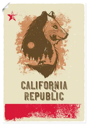 Produktbild von ARTland Poster Kalifornische Republik Größe: 50x70 cm
