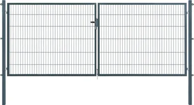 Produktbild von Arvotec Gartentor BxH 400x120 cm mit Schließzylinder und Zaunanschluss Anthrazit Gitterzauntor Stabmattentor Doppeltor Doppelstabmattentor Gartentür