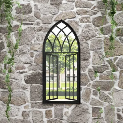 Produktbild von Gartenspiegel Schwarz 100x45 cm Eisen , Badspiegel Design 2024