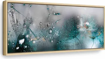 Produktbild von Italienischer Leinwand Leinwandbild - Sonata in Blue 90x30 cm Blumen b-C-0169-b-d