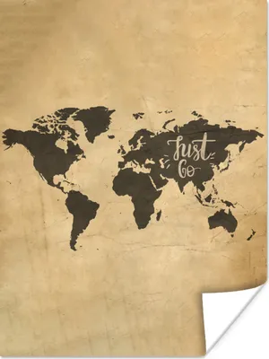 Produktbild von MuchoWow® Poster Weltkarte - Vintage - Zitate 30x40 cm - Wandplakat - Poster Kinderzimmer