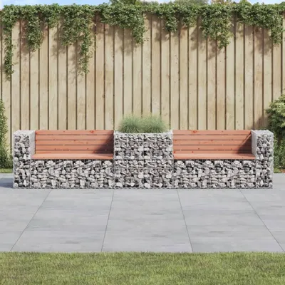 Produktbild von The Living Store Gartenbank mit Gabione Massivholz Douglasie