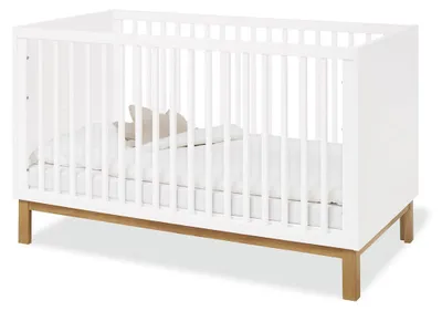 Produktbild von Pinolino Kinderbett Juna weiß 140x70 cm, höhenverstellbar, umbaubar zum Juniorbett