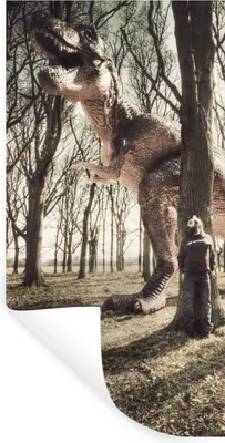 Produktbild von MuchoWow® Wandtattoo Wandsticker Wandaufkleber Dinosaurier - Wald - Baum 40x80 cm Selbstklebend und Repositionierbar - Repositionierbar - Wasser abweisend