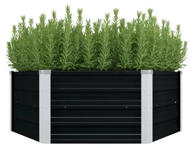 Produktbild von Hochbeet Anthrazit 129x129x45cm aus verzinktem Stahl