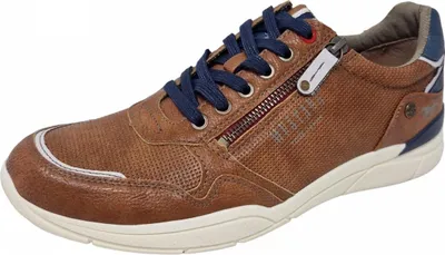 Produktbild von Mustang Herren Sneaker Schnürschuh elegant mit Reißverschluss zeitlos 4138-309, Größe:42 EU, Farbe:Braun