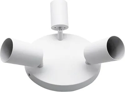 Produktbild von Deckenleuchte rund 3 verstellbare Spots Alu Weiss für GU10 Glühbirne