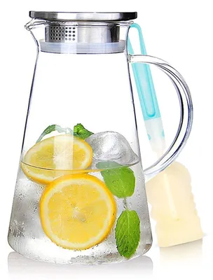 Produktbild von 2 Liter Glaskaraffe mit Deckel für Getränke
