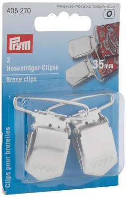 Hosenträger-Clips aus Stahl, silber, 18 mm, 2 Stück