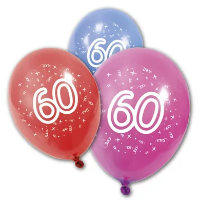 Zdjęcie produktu dla Balony urodzinowe 60 lat 8 sztuk - jeden rozmiar