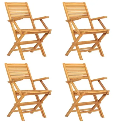 Productafbeelding van vidaXL Klapstoelen, 4 stuks, 55 x 62 x 90 cm, massief teakhout