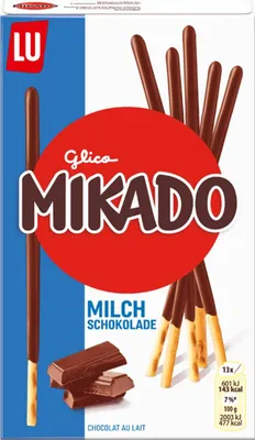 Produktbild von Mikado Milchschokolade knuspriger Keks überzogen mit Schokolade 75g