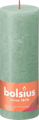Produktbild von BOLSIUS Stumpenkerze Rustiko Shine 19x7cm salbeigrün