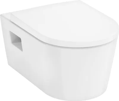 Imagen del producto de Hansgrohe EluPura Original S: Juego de inodoro de pared con sistema de descarga AquaChannel y tapa de inodoro