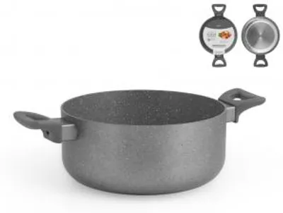 Immagine prodotto di H&H Casseruola 2 Manici Antiaderente Stone Grigio Cm 20
