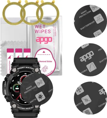 Produktbild von apgo 3 Stück Schutzglas, Matt, kompatibel mit Manta SWT03BP Smartwatch, Hybrid 8H, Ersatz für Hartglas, Displayschutzglas, Bildschirmschutz, Displayschutz, kratzfest