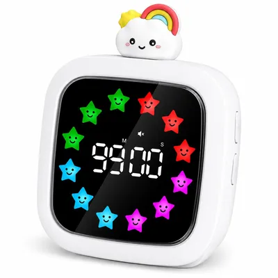 Produktbild von Digitaler Schreibtisch-Timer für Schüler, visueller Countdown 1–99 Minuten, Farbdisplay, 19 Klingeltöne, leise und wiederaufladbar