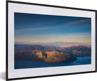 Produktbild von MuchoWow® MuchoWow® Gerahmtes Poster See - Berg - Himmel 60x40 cm - Poster mit zchwarzem Bilderrahmen - Schlafzimmer - Plakat in Rahmen - Drucken