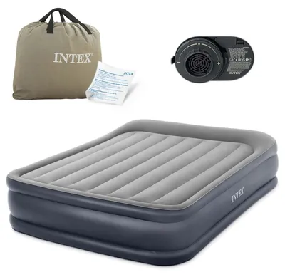 Immagine prodotto di INTEX 64136ND Letto ad aria DuraBeam DeluxePillow Queen 152x203x42cm + pompa & borsa