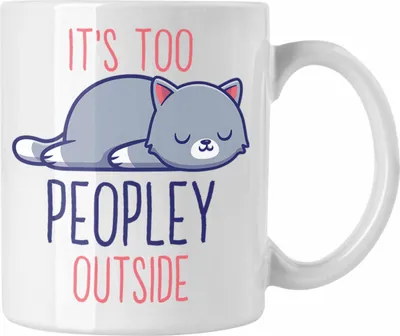 Produktbild von Trendation - Lustige Tasse mit Spruch Katzenbesitzer Geschenk Sprüche Kaffeetasse (Weiß)