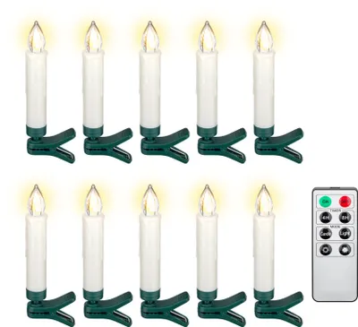 Produktbild von 10 kabellose LED-Weihnachtsbaumkerzen